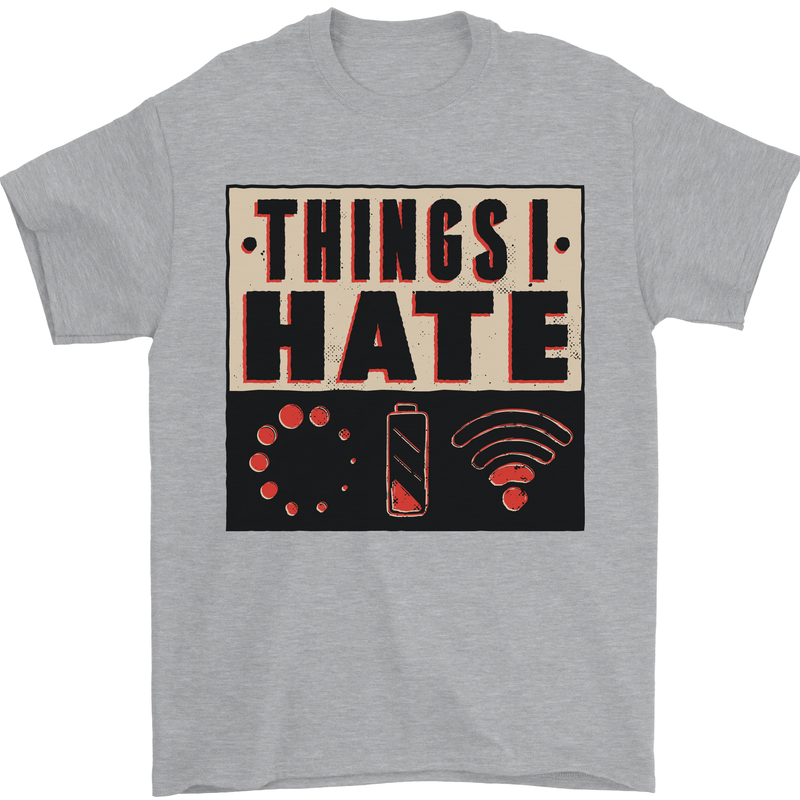 Bad Wifi Low Battery Lag Gaming Gamer Phone Mens T-Shirt Cotton Gildan Sports Grey