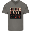 Bad Wifi Low Battery Lag Gaming Gamer Phone Mens V-Neck Cotton T-Shirt Charcoal