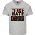 Bad Wifi Low Battery Lag Gaming Gamer Phone Mens V-Neck Cotton T-Shirt Sports Grey