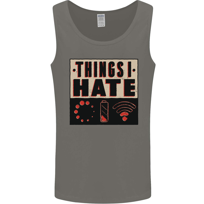 Bad Wifi Low Battery Lag Gaming Gamer Phone Mens Vest Tank Top Charcoal