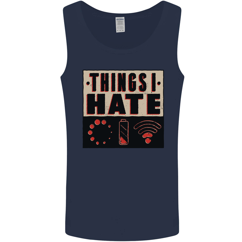 Bad Wifi Low Battery Lag Gaming Gamer Phone Mens Vest Tank Top Navy Blue