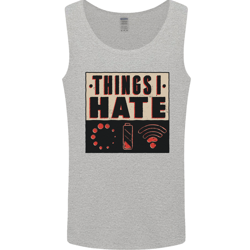 Bad Wifi Low Battery Lag Gaming Gamer Phone Mens Vest Tank Top Sports Grey