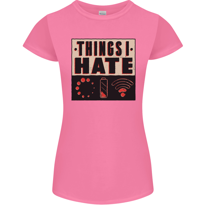 Bad Wifi Low Battery Lag Gaming Gamer Phone Womens Petite Cut T-Shirt Azalea