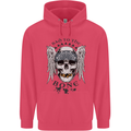 Bad to the Bone Biker Skull Angel Motorbike Childrens Kids Hoodie Heliconia