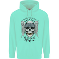Bad to the Bone Biker Skull Angel Motorbike Childrens Kids Hoodie Peppermint