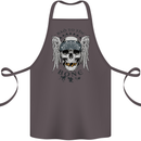 Bad to the Bone Biker Skull Angel Motorbike Cotton Apron 100% Organic Dark Grey