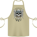 Bad to the Bone Biker Skull Angel Motorbike Cotton Apron 100% Organic Khaki