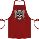 Bad to the Bone Biker Skull Angel Motorbike Cotton Apron 100% Organic Maroon
