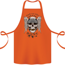 Bad to the Bone Biker Skull Angel Motorbike Cotton Apron 100% Organic Orange