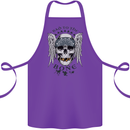 Bad to the Bone Biker Skull Angel Motorbike Cotton Apron 100% Organic Purple