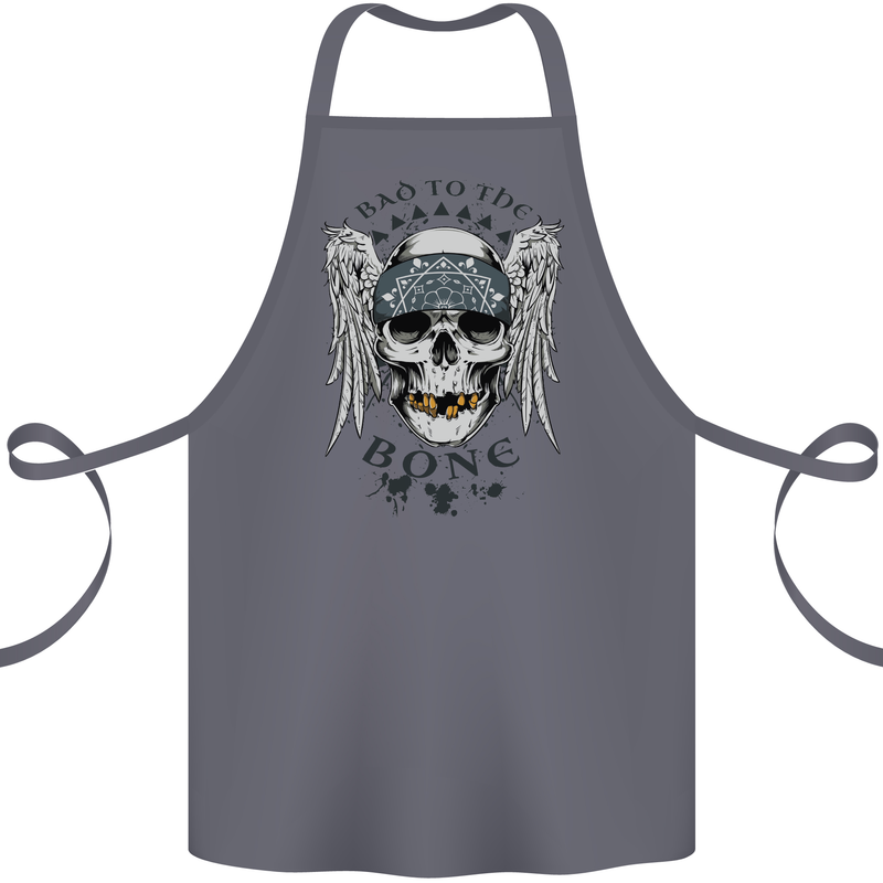 Bad to the Bone Biker Skull Angel Motorbike Cotton Apron 100% Organic Steel