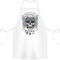 Bad to the Bone Biker Skull Angel Motorbike Cotton Apron 100% Organic White