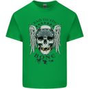 Bad to the Bone Biker Skull Angel Motorbike Kids T-Shirt Childrens Irish Green