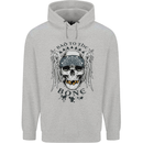 Bad to the Bone Biker Skull Angel Motorbike Mens 80% Cotton Hoodie Sports Grey