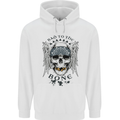 Bad to the Bone Biker Skull Angel Motorbike Mens 80% Cotton Hoodie White