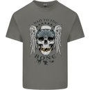 Bad to the Bone Biker Skull Angel Motorbike Mens Cotton T-Shirt Tee Top Charcoal