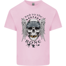 Bad to the Bone Biker Skull Angel Motorbike Mens Cotton T-Shirt Tee Top Light Pink
