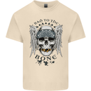 Bad to the Bone Biker Skull Angel Motorbike Mens Cotton T-Shirt Tee Top Natural
