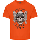 Bad to the Bone Biker Skull Angel Motorbike Mens Cotton T-Shirt Tee Top Orange