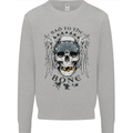 Bad to the Bone Biker Skull Angel Motorbike Mens Sweatshirt Jumper Sports Grey