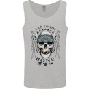 Bad to the Bone Biker Skull Angel Motorbike Mens Vest Tank Top Sports Grey