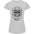Bad to the Bone Biker Skull Angel Motorbike Womens Petite Cut T-Shirt Sports Grey