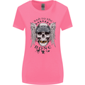 Bad to the Bone Biker Skull Angel Motorbike Womens Wider Cut T-Shirt Azalea
