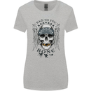 Bad to the Bone Biker Skull Angel Motorbike Womens Wider Cut T-Shirt Sports Grey