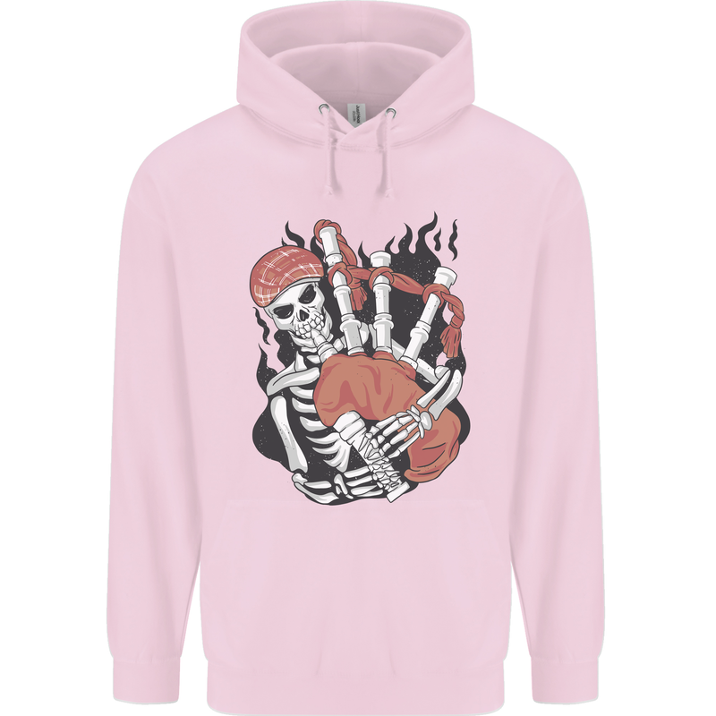 Bagpipes Skeleton Childrens Kids Hoodie Light Pink