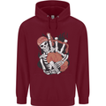 Bagpipes Skeleton Childrens Kids Hoodie Maroon