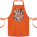 Bagpipes Skeleton Cotton Apron 100% Organic Orange