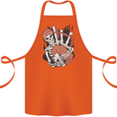 Bagpipes Skeleton Cotton Apron 100% Organic Orange