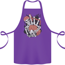 Bagpipes Skeleton Cotton Apron 100% Organic Purple