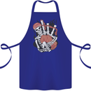 Bagpipes Skeleton Cotton Apron 100% Organic Royal Blue