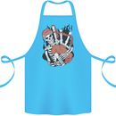 Bagpipes Skeleton Cotton Apron 100% Organic Turquoise