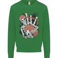 Bagpipes Skeleton Kids Sweatshirt Jumper Irish Green