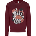 Bagpipes Skeleton Kids Sweatshirt Jumper Maroon