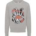 Bagpipes Skeleton Kids Sweatshirt Jumper Sports Grey