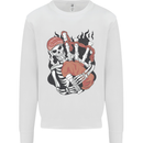 Bagpipes Skeleton Kids Sweatshirt Jumper White