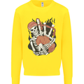 Bagpipes Skeleton Kids Sweatshirt Jumper Yellow