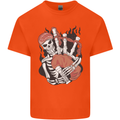 Bagpipes Skeleton Kids T-Shirt Childrens Orange