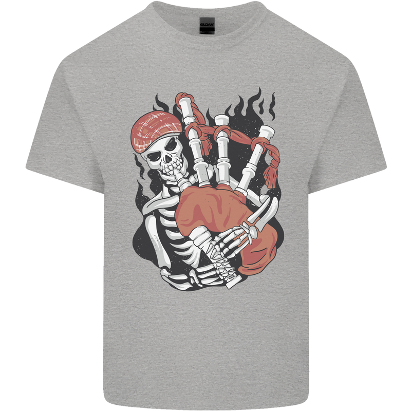 Bagpipes Skeleton Kids T-Shirt Childrens Sports Grey