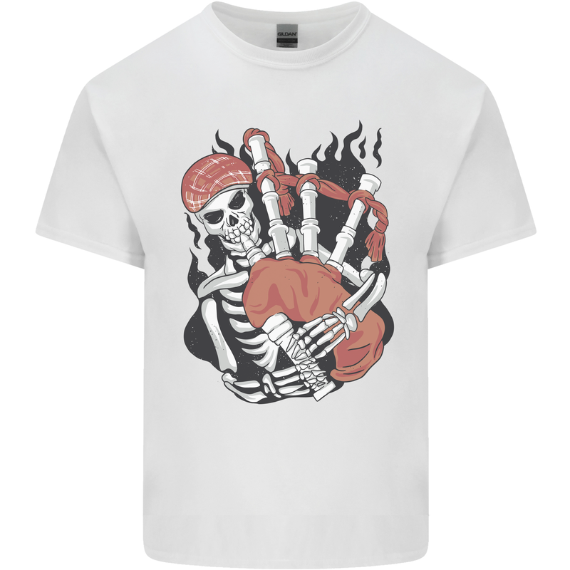 Bagpipes Skeleton Kids T-Shirt Childrens White