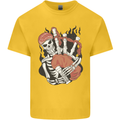 Bagpipes Skeleton Kids T-Shirt Childrens Yellow