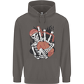 Bagpipes Skeleton Mens 80% Cotton Hoodie Charcoal