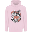 Bagpipes Skeleton Mens 80% Cotton Hoodie Light Pink