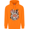 Bagpipes Skeleton Mens 80% Cotton Hoodie Orange