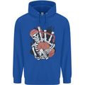 Bagpipes Skeleton Mens 80% Cotton Hoodie Royal Blue