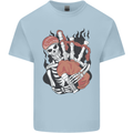 Bagpipes Skeleton Mens Cotton T-Shirt Tee Top Light Blue