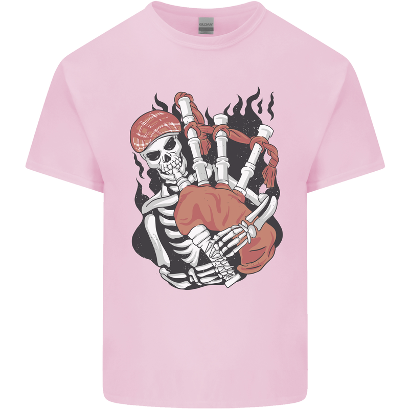 Bagpipes Skeleton Mens Cotton T-Shirt Tee Top Light Pink